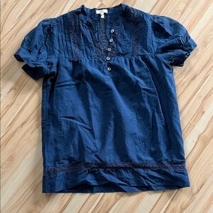 Joie Navy Blue Short Sleeve Blouse